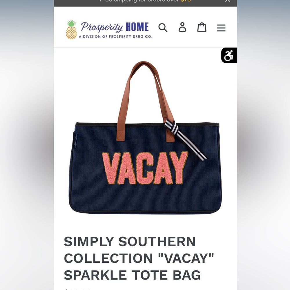Simply southern vacay‎ tote bag. Brand new with tags . Retail 51